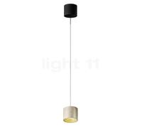 Oligo Tudor Lampada a sospensione LED - regolabile in altezza in modo invisibile, rosone nero opaco/testa cachemire opaco - 9,5 cm