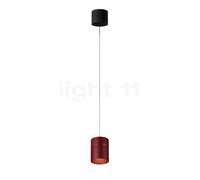 Oligo Tudor Lampada a sospensione LED - regolabile in altezza in modo invisibile, rosone nero opaco/testa rosso opaco - 14 cm