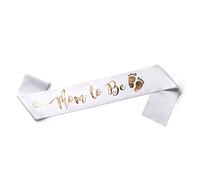 OLILLY Fascia perfetta per la mamma bianca e oro - Enjoy Your Baby Shower (bianco)