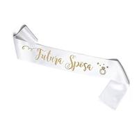 OLILLY Sciarpa Bianca e Oro Futura Sposa per un Addio al Nubilato (Bianco)