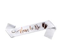 OLILLY Sciarpa per Una Futura Mamma. Sciarpa Mum to Be per Baby Shower (Bianco e Rame)