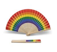 OLILLY - Set di 10 ventagli in carta e bambù con colori arcobaleno, ideali per celebrare la diversità LGBT