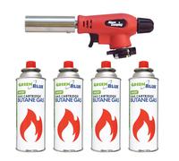 OLIMP Alpen Camping Bruciatore a cartuccia 1300°C con 4 cartucce GreenBlue GB227