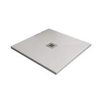 OLIMPO DOCCE - Piatto doccia bianco in marmoresina con griglia inox e Piletta Gratis - STAR PLUS - 80x80