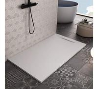 OLIMPO DOCCE - Piatto doccia in marmoresina bianco scarico laterale | Piletta Gratis STAR VINCENT - 80x160