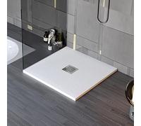 OLIMPO DOCCE - Piatto doccia in marmoresina con foro centrale Bianco TEVERE - 75x100
