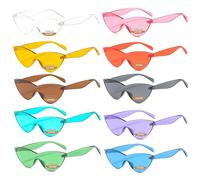 OLINOWL Occhiali da sole triangolari senza montatura monopezzo colorati occhiali da sole trasparenti per donne e uomini…, Nuovo Dieci Colori, triangle