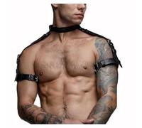 OLIns Uomo Leather Body Chest Harness Gay Durevole Interesse Fibbie Clubwear Confortevole Costume(Color:Black,Size:One Size)