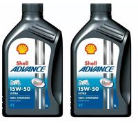 OLIO 15W50 4T SHELL ADVANCE 100% ULTRA SINTETICO 15W50 N2 LITRI PER MAX MOTO