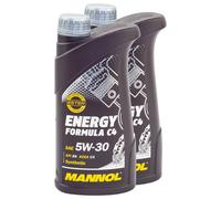 Olio 2x 1Liter Mannol 5W30 Energia Formula C4 per Chrysler Dacia Fiat Mazda MB