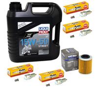 Olio 4L Ispezione per Aprilia RSV 1000 Mille Tuono 2001-05 Set Filtro Candela