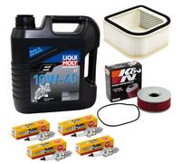 Olio 4L Manutenzione per Yamaha XVZ 1200 1300 1984-92 Set Filtro Aria Candela