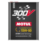 Olio auto Motul 300V 15W50 COMPETITION latta da 2 LITRI motorsport 300 V V300