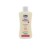Chicco Olio da bagno Baby Moments – Pelli sensibili, formula naturale – 0+ mesi, 200 ml