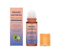 Olio biologico di ricino con rullo di quarzo, nutre il viso, favorisce la crescita dei capelli, flacone in vetro ambrato, olio multiuso per il massaggio quotidiano e la cura del corpo