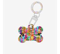 Olio Carino Schnauzer Cani Stampa Carino Acrilico Cani Tag Doppio Lato Osso Shap Id Tag con Portachiavi per Pet Artigianato Decorazioni