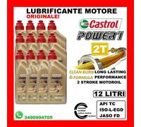 OLIO CASTROL POWER 1 2 TEMPI CLEAN BURNING LONG LASTING API TC DA 12 LITRI