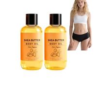 Olio corpo al burro di karité con vitamina E e olio di mandorle - Idratante profondo per pelle secca e sensibile, non grasso, idratante per il corpo secco per una pelle luminosa, 100 ml (2 bottiglie)