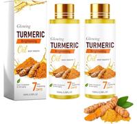 Olio corpo illuminante alla curcuma, olio da massaggio rilassante alla curcuma per donne, siero illuminante correttivo per macchie scure, idratazione profonda e riparazione della pelle, riduce le rugh