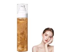 Olio corpo, SPF 50 ad ampio spettro, lozione solare corpo glitterata con mica di paillettes, crema idratante leggera e non appiccicosa al cocco, idratante per il viso (03# Ambra)