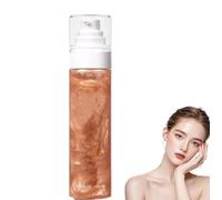 Olio corpo, SPF 50 ad ampio spettro, lozione solare corpo glitterata con mica di paillettes, crema idratante leggera e non appiccicosa al cocco, idratante per il viso (02# Oro rosa)