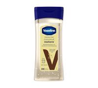 Olio corpo Vaseline Intensive Care Coconut Restore per una pelle sana e idratata. Gel corpo rigenerante a base di olio di cocco puro al 100%, (1 x 200ml)