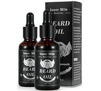 Olio Da Barba Ricino Per Uomini, Ideale Per La Crescita, 1 Fl.Oz, 2 Pezzi | Cura Della Barba, Addolcente, Idratante, Rinforza E Cura, Ingredienti Naturali Puri