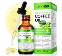 Olio da caffè contro le rughe, 100% puro e naturale, olio da caffè Arabica verde per il viso e il corpo dei capelli, olio da caffè per viso, anti-muffiness & Firm Skin, olio da caffè per la cura della