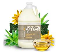 Olio da massaggio di Massage FX - Olio di mandorle dolci e semi di girasole puro al 100% - Vitamina E - Edera, Arnica e Aloe - Senza profumo - Pe