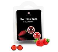 Olio da Massaggio Erotico Secretplay Brasiliana - Fragola, 2 Palle
