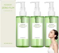 Olio detergente all'artemisia Zero Film, olio detergente per la pulizia profonda, struccante occhi, rimozione quotidiana del trucco e dei punti neri senza ostruire i pori, per tutti i tipi di pelle