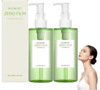 Olio detergente all'artemisia Zero Film, olio detergente per la pulizia profonda, struccante occhi, rimozione quotidiana del trucco e dei punti neri senza ostruire i pori, per tutti i tipi di pelle