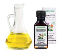 Olio di bardana verde siberiano con estratto di fiori di calendula - 100 ml. Olio naturale della radice di bardana per la cura dei capelli, la caduta e la perdita dei capelli