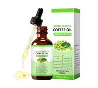 Olio di caffè contro le rughe: olio di caffè verde arabica puro al 100% per viso, corpo e capelli, agisce contro il gonfiore e tonifica la pelle, spremuto a freddo e vegano (60 ml)