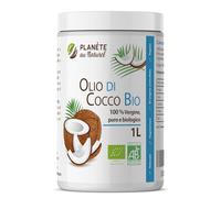 Olio di Cocco Bio 1 L - Planète au Naturel - Crudo e Spremuto a Freddo - Puro, Naturale, Non Raffinato - Olio di cocco alimentare - Olio di cocco per capelli