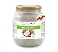 Olio di cocco biologico MeaVita, nativo, confezione da 1 (1x 1000 ml) in un bicchiere