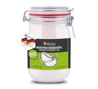 olio di cocco biologico mituso, vergine, 1 confezione (1 x 1000 ml) in vetro da stiro