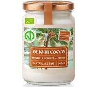Olio Di Cocco Biologico Vergine 500 Ml. Crudo E Spremuto a Freddo. Organico E Na