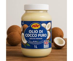 Olio di cocco KTC 100% naturale crudo puro extra vergine spremuto a freddo 1 LT