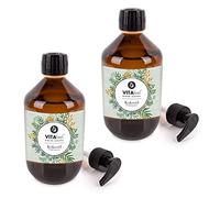 Olio di cocco MeaVita frazionato, confezione da 2 (2 x 500 ml) in bottiglia di vetro incl. pompa