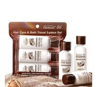 Olio di cocco per la cura dei capelli e della doccia, 3 pezzi con shampoo, maschera per capelli e gel doccia, 50 ml, cura intensamente capelli e pelle