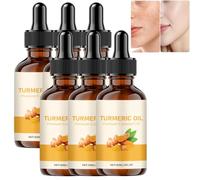 Olio di curcuma per viso e corpo, siero illuminante, olio riparatore viso anti-età per uniformare il tono della pelle, minimizzare i pori, migliorare la pelle spenta e idratare in profondità (6pcs)
