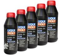 5x 500 ML Liqui Moly Motocicletta 10W Medio per Aprilia BMW Ducati Honda Yamaha