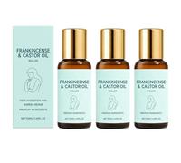 Olio di incenso e ricino roll-on con rullo di quarzo rosa - 50 ml di olio viso biologico, crema idratante non grassa per pelle liscia e meno rughe, cura quotidiana idratante (3)