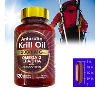 Olio di Krill Antartico 2000mg | Omega-3s EPA/DHA e Astaxantina | 120 Capsules