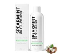 Olio di menta verde che tira il risciacquo - collutorio naturale con olio di cocco biologico pressato a freddo, respiro fresco e cura orale, salutando il respiro ridotto (1Pcs)