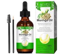 Olio di Moringa Puro per Viso e Capelli, 60ml Moringa Oil ricco Vitamina per Antirughe, Idratazione & Antietà, Nutrono Il Capelli Secchi e Danneggiati, Stimolano la Crescita dei Capelli