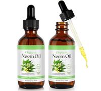 Olio di neem biologico per pelle, olio di neem pressato a freddo naturale al 100%, per la pelle oli-o lenitivo naturale, nutre la pell-e e i capelli, riduce le linee sottili (2PC)