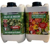 OLIO di NEEM insetticida biologico 5lt+ SAPONE MOLLE DI POTASSIO 5lt