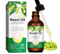 Olio di Neem Puro al 100% - Olio Essenziale per Capelli e Pelle - 60ml - Cold-Pressed, Non Raffinato - Per Crescita Capelli, Idratazione Pelle, Cuoio Capelluto - Grado Terapeutico Premium
